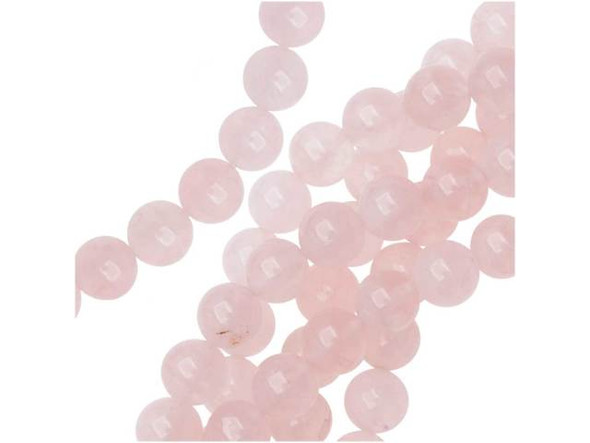 Keep your designs graceful with the Dakota Stones rose quartz 8mm round beads. Available by the strand, these beads are perfectly round in shape and display a soft, pale pink shade full of hazy beauty. It has a hazy to translucent look due to microscopic fibrous inclusions of pink borosilicate mineral related to Dumortierite. Rose quartz is the stone of gentle love. Mined in North America, South America, Europe and Africa, it is said to lower stress, as well as bring brightness, compassion, kindness, tolerance and gentleness. These beads are the perfect size for using in necklace and bracelet sets.Because gemstones are natural materials, appearances may vary from bead to bead. Each strand includes approximately 24 beads.