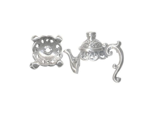 Sterling Silver Bead Caps, Teapot Parts, 8mm (set)