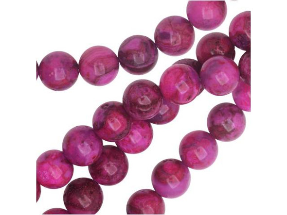 Dakota Stones Pink Crazy Lace Agate 10mm Round 8-Inch Bead Strand