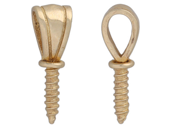 Screw Bail, 15.5 x 4mm, Raw Brass (each)