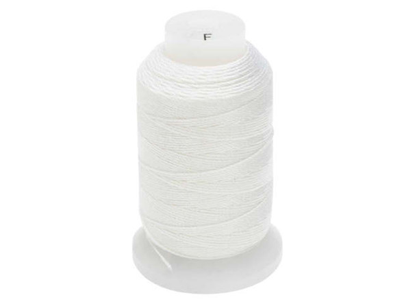 The Beadsmith 100% Silk Beading Thread, Size F, 1 Spool, White (140 Yards)