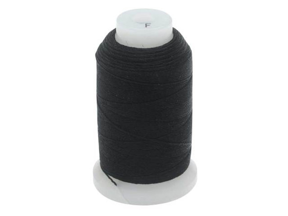 The Beadsmith 100% Silk Beading Thread, Size F, 1 Spool, Black (140 Yards)