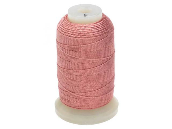 The Beadsmith 100% Silk Beading Thread, Size F, 1 Spool, Raspberry Cream (140 Yards)