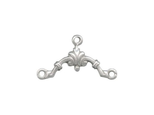 Sterling Silver Jewelry Connector, Art Deco Filigree, 3 Loop (Each)