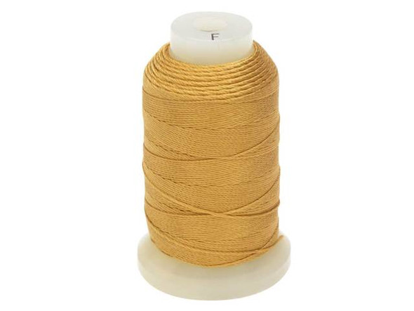 The Beadsmith 100% Silk Beading Thread, Size F, 1 Spool, Gold (140 Yards)