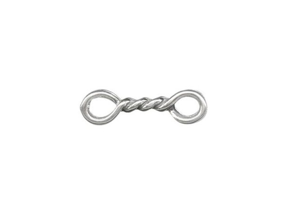 Sterling Silver Jewelry Connector, Wire Twist (Each)