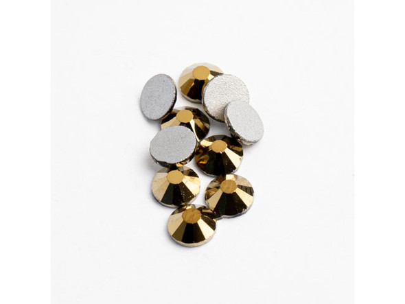 Flat Back Rhinestones ss30 (6.5mm) - Metallic Gold (72pcs)