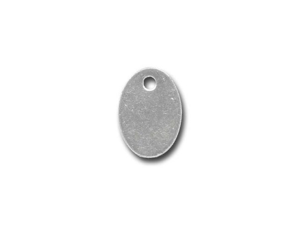 Sterling Silver Oval Tag/Charm with Hole (10 Pieces)