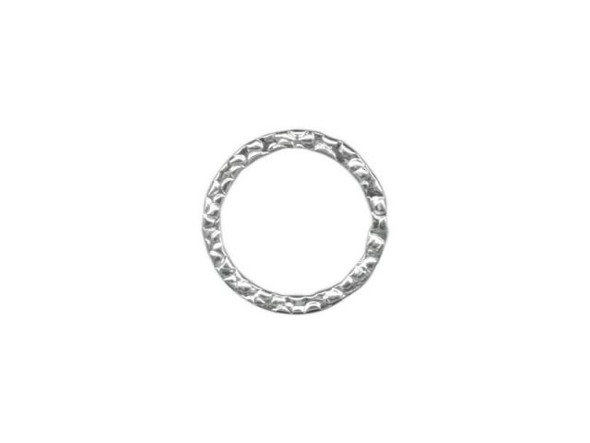 Sterling Silver Jewelry Link, Textured, Round, 10mm (Each)