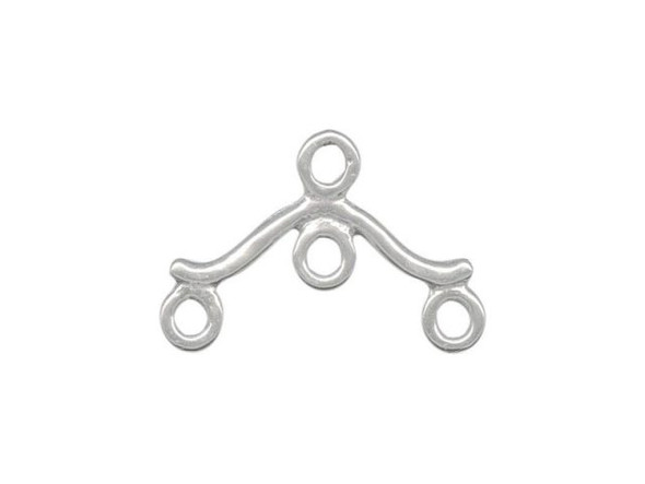 Sterling Silver Jewelry Connector, Swirl, 4 Loop (Each)