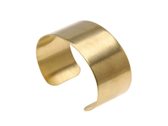 The Beadsmith Solid Brass Flat Cuff Bracelet Base 28.5mm (1 1/8 Inch) Wide (1 Piece)