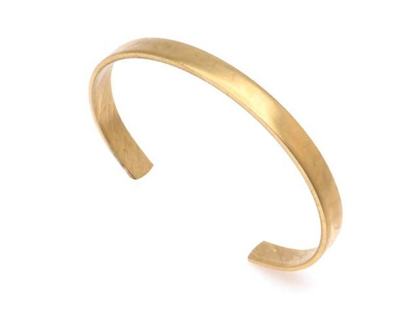 The Beadsmith Solid Brass Flat Cuff Bracelet Base 6.35mm (0.25 Inch) Wide  - 1 Piece
