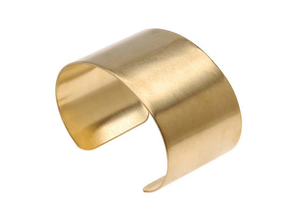 The Beadsmith Solid Brass Flat Cuff Bracelet Base 38mm (1.5 Inch) Wide (1 Piece)