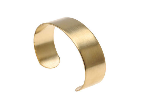 The Beadsmith Solid Brass Flat Cuff Bracelet Base 19mm (0.75 Inch) Wide (1 Piece)