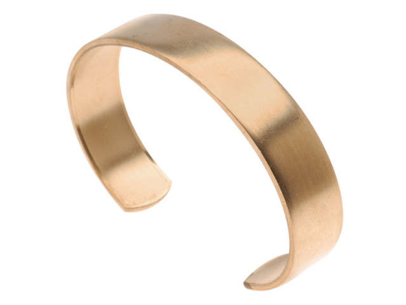 Solid Brass Flat Cuff Bracelet Base 12.7mm (0.5 Inch) Wide