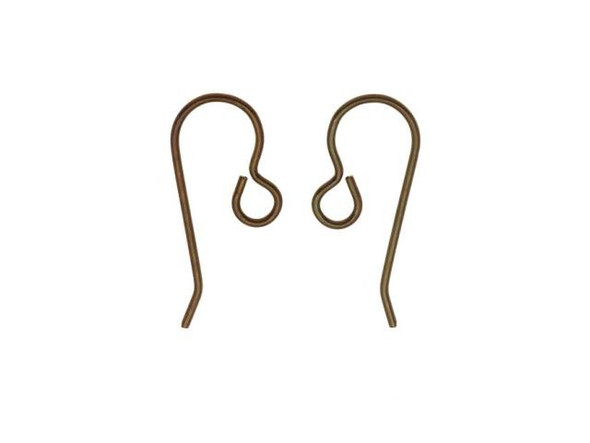 Vintaj Natural Brass Classic French Ear Wire 20mm (2 Pairs)