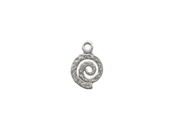 Sterling Silver Spiral Charm, Tiny (10 Pieces)