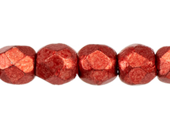 Fire-Polish 2mm : ColorTrends: Saturated Metallic Cranberry (50pcs)