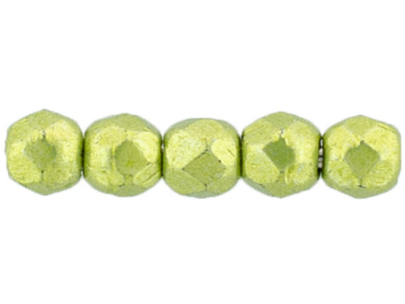 Fire-Polish 2mm : ColorTrends: Saturated Metallic Lime Punch (50pcs)