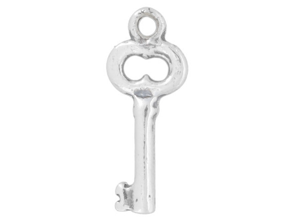 Sterling Silver Tiny Skeleton Key Charm (Each)