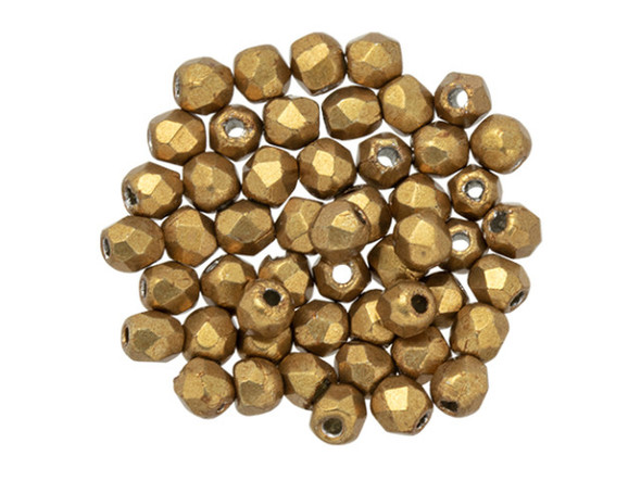 Fire-Polish 2mm : ColorTrends: Saturated Metallic Ceylon Yellow (50pcs)