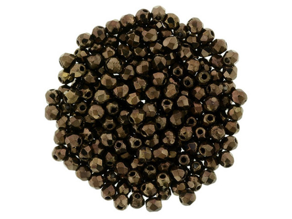 Make a statement with your jewelry designs using the exquisite Czech Fire-Polish Bead 2mm in dark bronze. These captivating beads are made of high-quality Czech glass and boast a round shape with diamond-shaped facets that create an alluring texture and depth. Their petite size allows for versatile use as vibrant accents in various designs, making them perfect for bead embroidery and spacer beads. The luscious chocolate brown color adorned with a radiant golden gleam adds a touch of elegance to every piece. With approximately 50 beads per strand, you'll have plenty to work with, but remember that each strand is handmade, giving them a unique allure. Embrace the beauty of these glass beads and elevate your handmade jewelry to new heights.