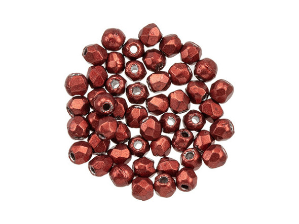 Fire-Polish 2mm : ColorTrends: Saturated Metallic Merlot (50pcs)