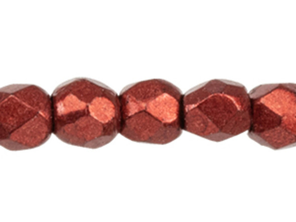 Fire-Polish 2mm : ColorTrends: Saturated Metallic Merlot (50pcs)