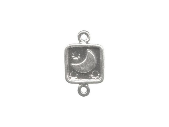 Sterling Silver Jewelry Connector, Crescent Moon (Each)