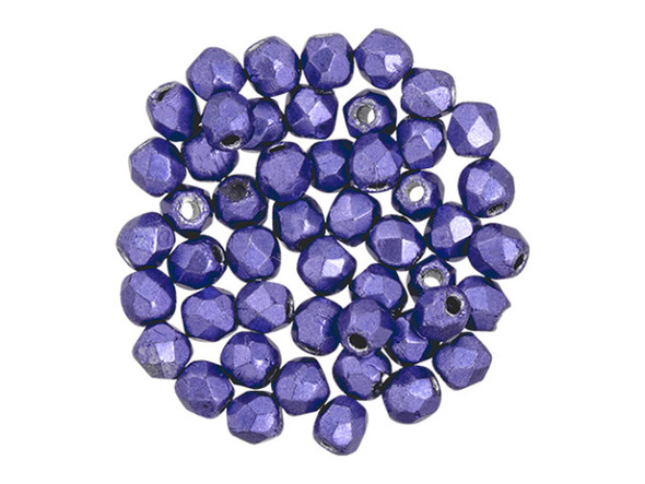 Fire-Polish 2mm : ColorTrends: Saturated Metallic Ultra Violet (50pcs)