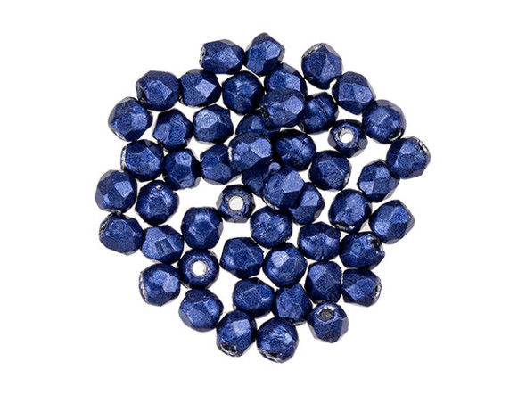 Fire-Polish 2mm : ColorTrends: Saturated Metallic Evening Blue (50pcs)