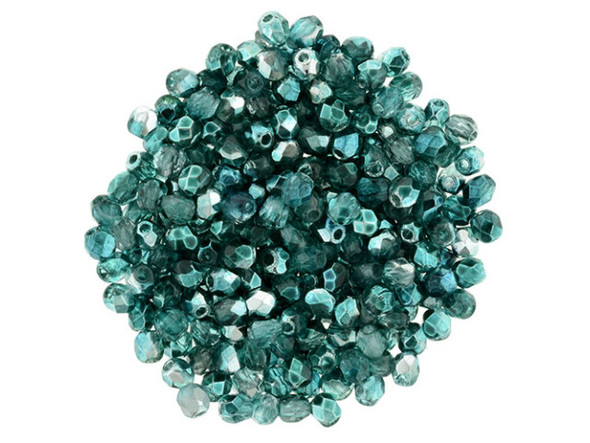 Fire-Polish 2mm : Mirror - Teal (50pcs)