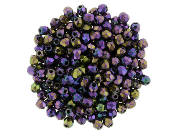 Fire-Polish 2mm : Iris - Purple (50pcs)