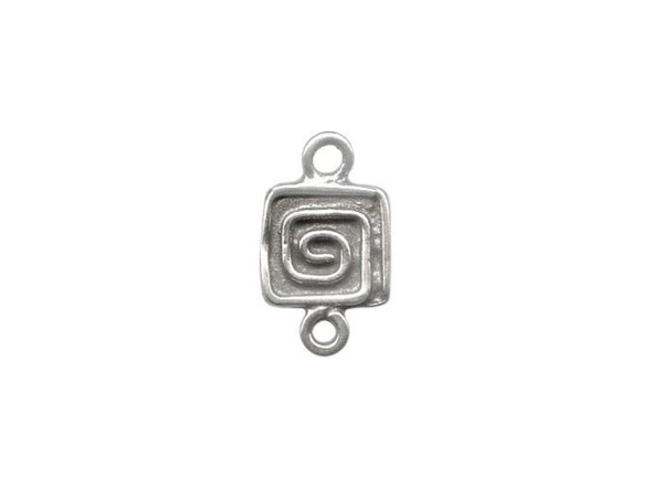 Sterling Silver Jewelry Connector, Square Spiral (Each)