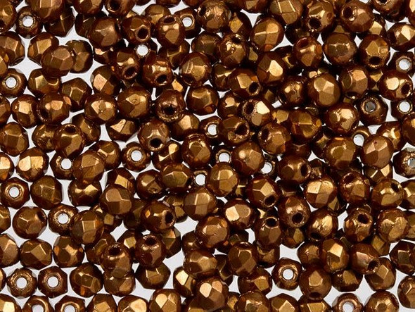 Add a touch of fiery elegance to your handmade jewelry designs with the Czech Fire-Polish Bead 2mm in Copper Bronze Patina by Starman. These exquisite beads are like miniature works of art, with their diamond-shaped facets creating a stunning texture and dimension. Perfect for bead embroidery or as delicate spacers, these tiny round beads are versatile and can add a pop of color to any design. The deep metallic copper shine adds an alluring touch, making your creations truly eye-catching. Elevate your craftsmanship and ignite your creativity with these captivating Czech glass beads.