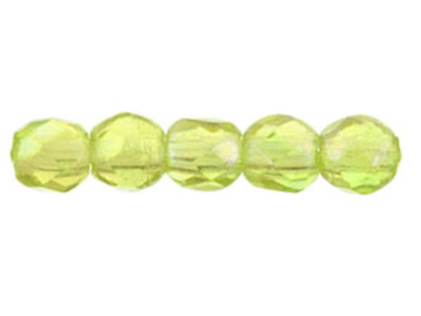 Fire-Polish 2mm : Luster Iris - Olivine (50pcs)