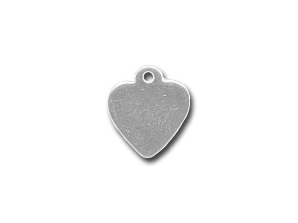 Sterling Silver Heart Tag Charm (10 Pieces)
