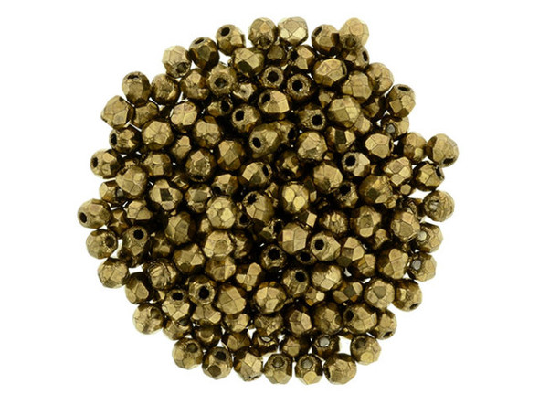 Fire-Polish 2mm : Bronze (50pcs)