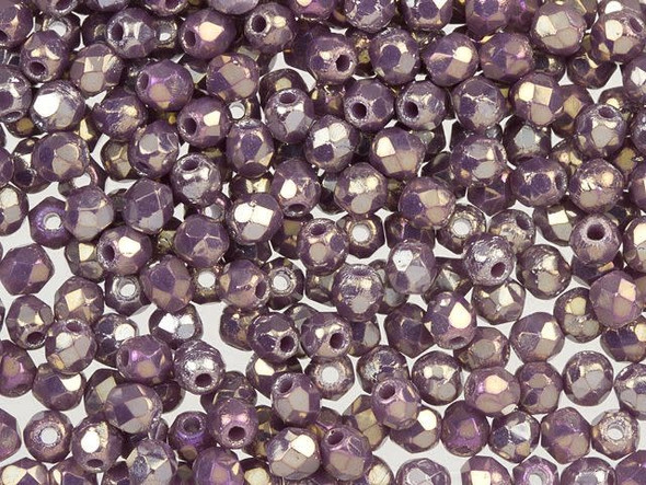 Fire-Polish 2mm : Luster Iris - Opaque Lt Amethyst (50pcs)