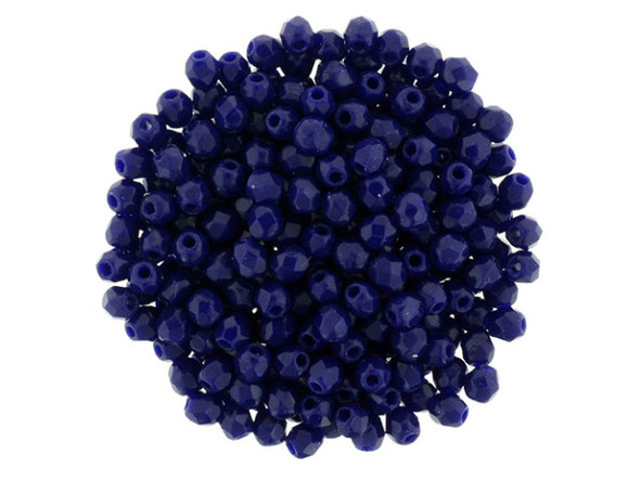 Fire-Polish 2mm : Navy Blue (50pcs)