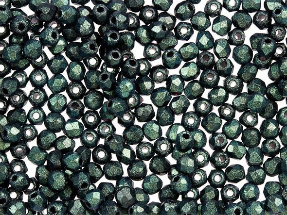 Fire-Polish 2mm : Polychrome - Aqua Teal (50pcs)