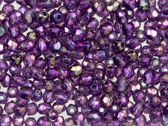 Fire-Polish 2mm : Luster Iris - Tanzanite (50pcs)