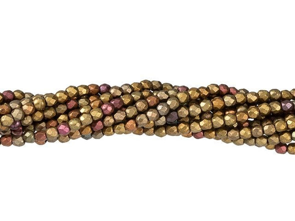 Add a touch of brilliance and elegance to your handmade jewelry with these stunning Czech Glass 2mm Matte Metallic Gold Copper Iris Fire-Polish Beads by Starman. The matte metallic colors of gold, bronze, and copper create a mesmerizing glow that will capture the attention of anyone who sees your creations. With their round shape and diamond-shaped facets, these beads add texture and dimension to your designs. Whether used as accents or spacers, these tiny beads work beautifully in bead embroidery, helping you create unique and eye-catching pieces. Unleash your creativity and let these beads ignite a fire of inspiration in your jewelry-making journey.