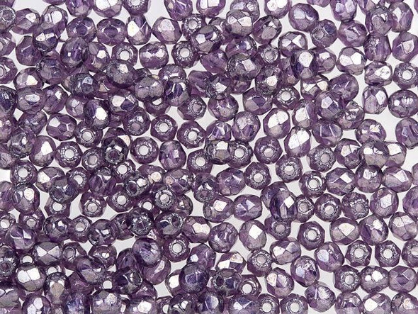 Fire-Polish 2mm : Luster - Tanzanite (50pcs)