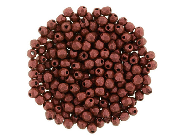 Fire-Polish 2mm : Matte - Metallic Lava (50pcs)