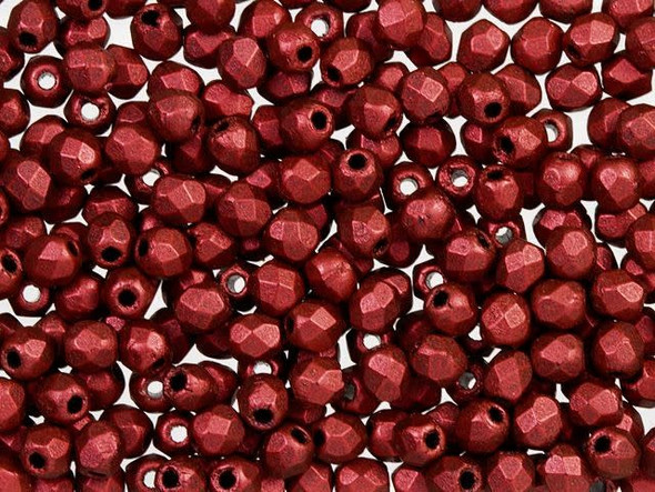 Fire-Polish 2mm : Matte - Metallic Lava (50pcs)