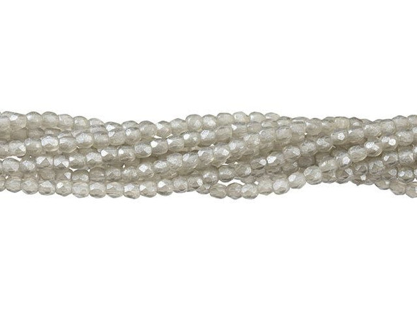 Inject a touch of elegance into your handmade jewelry with the Czech Glass 2mm Black Diamond Flash Pearl Fire-Polish Bead Strand by Starman. These mesmerizing beads showcase a silvery grey color with a pearlescent sheen, exuding a sleek and sophisticated aura. With their round shape and diamond-shaped facets, these Czech glass beads add texture and dimension to your creations. Delicate in size, they serve as stunning accents of color in all your designs. Whether used in bead embroidery or as spacers, these beads are sure to elevate your DIY crafts to the next level. Give your creations a touch of brilliance with these radiant beads.