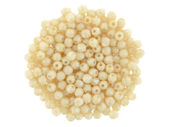 Fire-Polish 2mm : Luster - Opaque Champagne (50pcs)