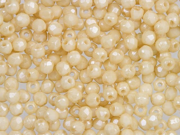 Fire-Polish 2mm : Luster - Opaque Champagne (50pcs)