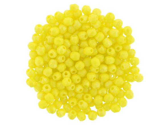 Capture the essence of sunshine with these Czech Glass 2mm Custard Matte Luster Iris Fire-Polish Beads by Starman. Radiating a vibrant custard yellow color with a lustrous gleam, these beads are like drops of sunlight. Their round shape and diamond-shaped facets add texture and dimension, creating a captivating visual effect. Perfect for bead embroidery and as colorful accents in any design, these tiny beads bring a touch of warmth and beauty to your creations. Experience the joy of crafting with these exquisite Czech glass beads that shine as bright as the sun.